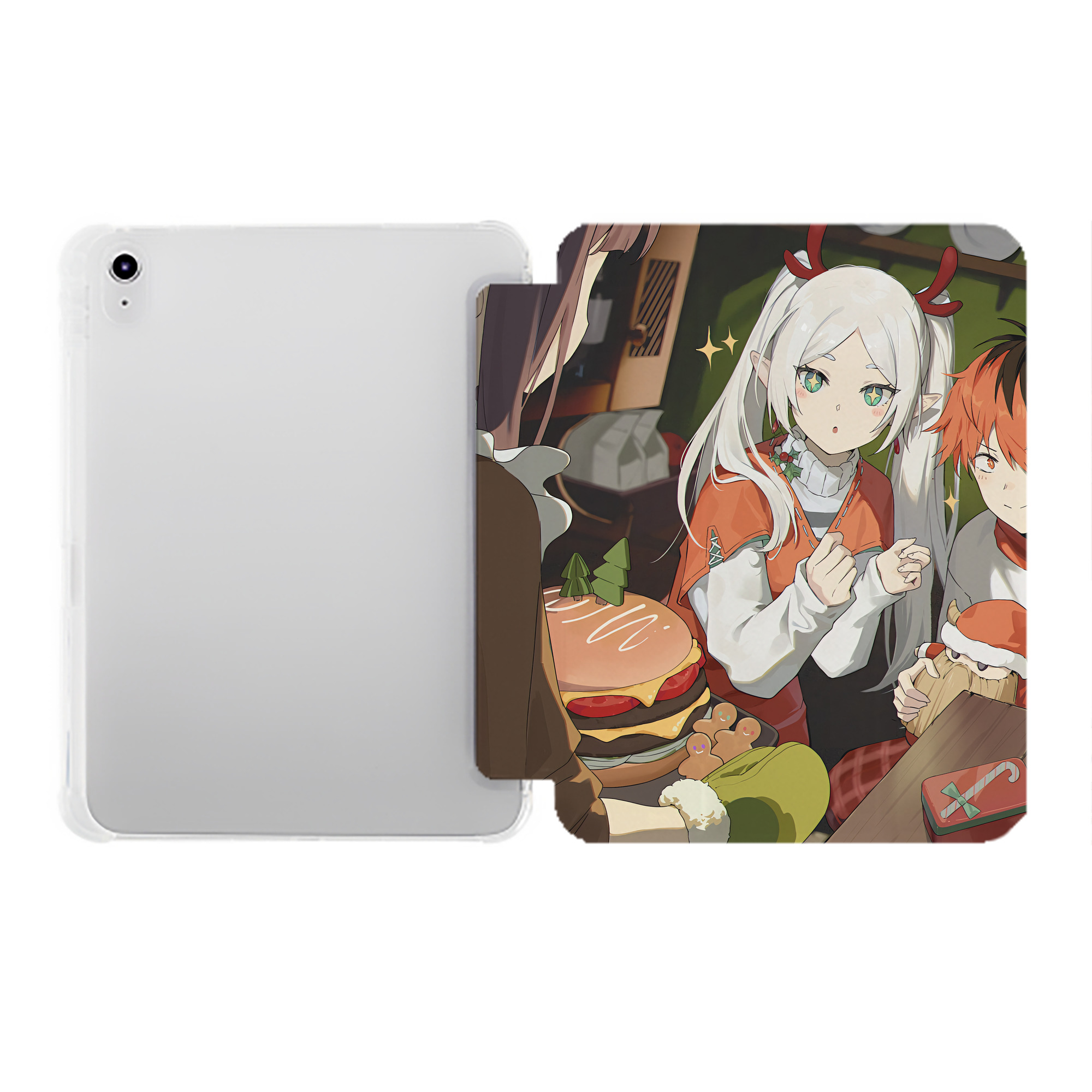 （画像用） 葬送のフリーレン Frieren IPad ケース ペン収納付き 三つ折りスタンド PUレザー×シリコン 対応機種9.5/10.5/10.9インチ